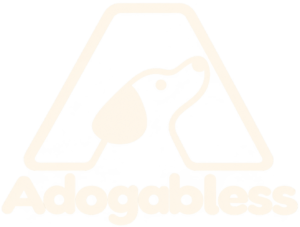 logotipo marfil de adogabless con perro